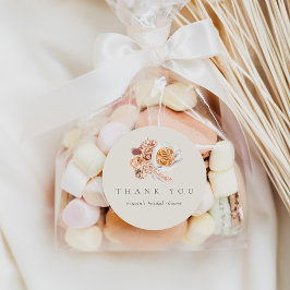 Boho Floral Coffee Brautparty Vielen Dank Runder Aufkleber