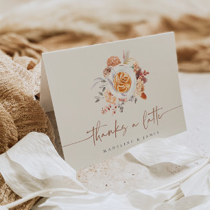 Boho Floral Coffee "Danke a Latte" Dankeskarte