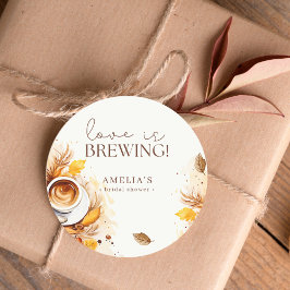 Boho Floral Coffee Liebe Brewing Brautparty Runder Aufkleber