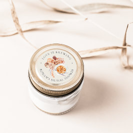 Boho Floral Coffee "Liebe is Brewing" Brautparty Runder Aufkleber