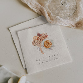 Boho Floral Coffee "Liebe is Brewing" Brautparty Serviette