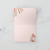 Boho Floral Collage Rose Monogram Note Card (Innenseite)