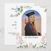 Boho Floral College Graduation Announcement Ankündigung (Vorne/Hinten)