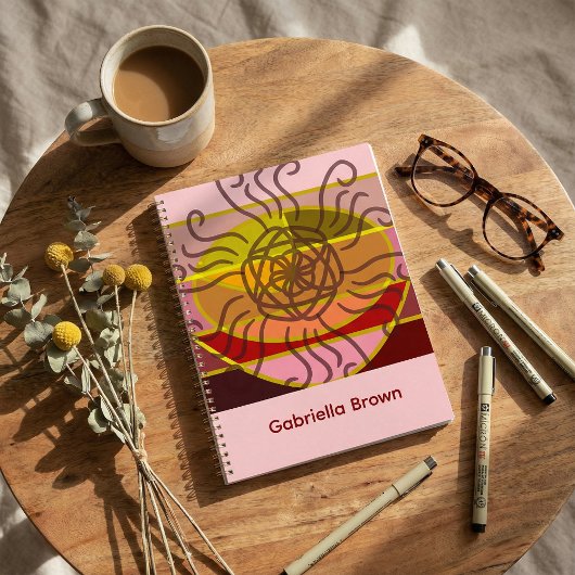 Boho  floral colorful flowers pink planner planer