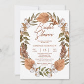 Boho Floral Cotton | Brautparty aus getrockneten G Einladung (Vorderseite)