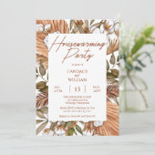 Boho Floral Cotton | Gräser Party in Wohnhäusern Einladung (Stehend Vorderseite)
