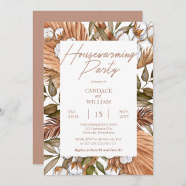 Boho Floral Cotton | Grashalme-Party Einladung