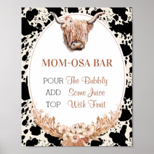 Boho Floral Cow Mama-osa Bar Baby Duschgel Poster