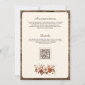 Boho Floral Cow Skull Western Einladung Hochzeit (Rückseite)