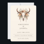 Boho Floral Cow Skull Western QRcode Save the Date Einladung<br><div class="desc">Boho Floral Skull Western Hochzeit Foto Save the Date Einladung/Ankündigung mit QR-Code - Verkünden Sie Ihr besonderes Datum mit einer Touch von rustikalem Charme und böhmischer Eleganz mit unserem Boho Floral Skull Western Hochzeit Sichern Sie das Datum . Diese faszinierende Einladung verbindet den edlen Reiz eines Kuhschädels mit der sanften...</div>