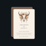 Boho Floral Cow Skull Western QRcode Save the Date Einladung<br><div class="desc">Boho Floral Skull Western Hochzeit Foto Save the Date Einladung/Ankündigung mit QR-Code - Verkünden Sie Ihr besonderes Datum mit einer Touch von rustikalem Charme und böhmischer Eleganz mit unserem Boho Floral Skull Western Hochzeit Sichern Sie das Datum . Diese faszinierende Einladung verbindet den edlen Reiz eines Kuhschädels mit der sanften...</div>