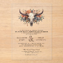 Boho Floral Cow Skull Western Wedding