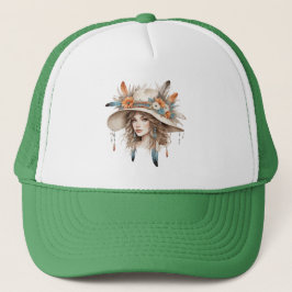 Boho Floral Cowgirl Hat – Women’s Style Truckerkappe