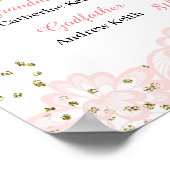 Boho Floral Cross Girl Erster Kommunionszeichen Poster (Ecke)