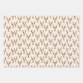 Boho floral crowned reindeer design  geschenkpapier set (Vorderseite 2)