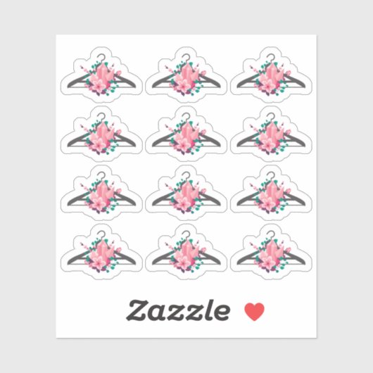 Boho Floral Crystals Clothes Hanger Fashion Closet Aufkleber (Blatt)