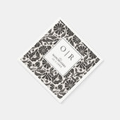Boho Floral Custom Black Wedding Botanical Napkins Serviette (Ecke)