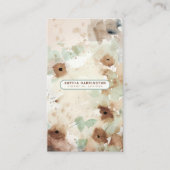 Boho Floral Custom QR Code Scannable Neutral Busi Visitenkarte (Vorderseite)