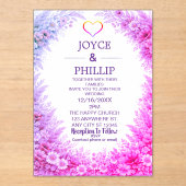 Boho Floral Custom Wedding Invites Cards Acryleinladungen (Vorderseite)