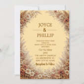 Boho Floral Custom Wedding Invites Cards Einladung (Vorderseite)