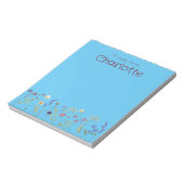 Boho Floral daisy Aquarellturguoise Notepad Notizblock (Rotiert)