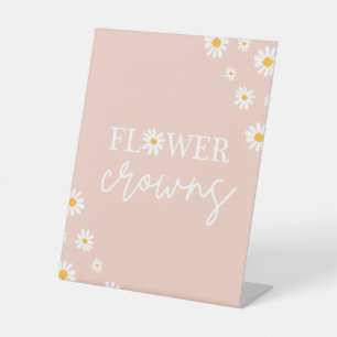 Boho Floral Daisy Groovy Birthday Blume Crowns Sockelschild