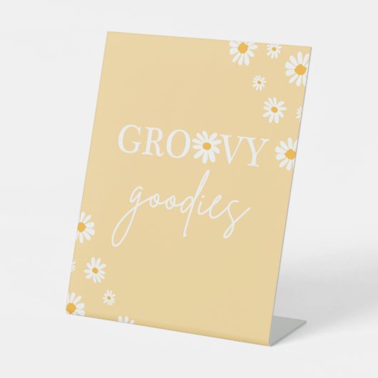 Boho Floral Daisy Groovy Birthday Groovy Goodies Sockelschild (Vorderseite)