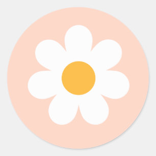 Boho Floral Daisy Groovy Geburtstagsparty Favorite Runder Aufkleber