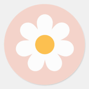 Boho Floral Daisy Groovy Geburtstagsparty Favorite Runder Aufkleber