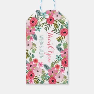 Boho floral Danke Geschenkmarken Personalisiert Geschenkanhänger