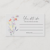 Boho Floral Datum Ideen Nacht \ Datum jar Begleitkarte (Vorderseite)