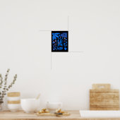Boho Floral Diabetes Bewusstsein Blauer Band Typ 1 Poster (Küche)