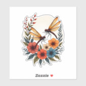 Boho Floral Dragonfly Aufkleber (Blatt)