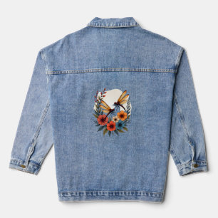 Boho Floral Dragonfly Jeansjacke