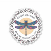 Boho Floral Dragonfly Sie ist mit Stärke bekleidet Aufkleber (Vorderseite)