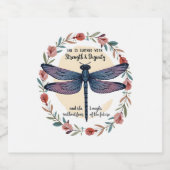 Boho Floral Dragonfly Sie ist mit Stärke bekleidet Schaumweinetikett (Einzelnes Label)