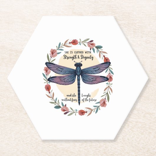Boho Floral Dragonfly Sie ist mit Stärke bekleidet Untersetzer (Vorderseite)