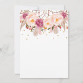 Boho Floral Dream Catcher Baby ShowGirl Einladung (Rückseite)