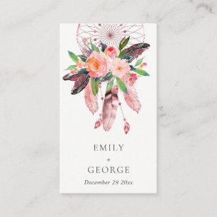 BOHO FLORAL DREAM CATCHER WEDDING GIFT REGISTRIERU VISITENKARTE