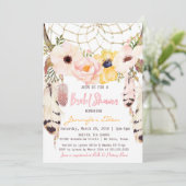 Boho Floral Dreamcatcher Bridal Dusche Einladung (Stehend Vorderseite)