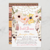 Boho Floral Dreamcatcher Bridal Dusche Einladung (Vorne/Hinten)