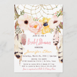 Boho Floral Dreamcatcher Bridal Dusche Einladung