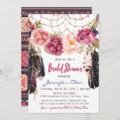 Boho Floral Dreamcatcher Bridal Dusche Einladung (Vorne/Hinten)