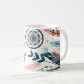 Boho Floral Dreamcatcher-Tasse Kaffeetasse (VorderseiteRechts)