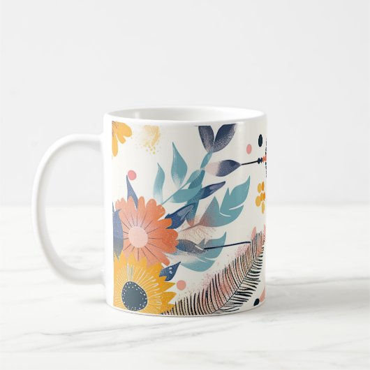 Boho Floral Dreamcatcher-Tasse Kaffeetasse (Links)