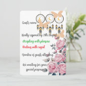 Boho Floral Dreamcatcher Wedding RSVP Card (Stehend Vorderseite)