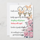 Boho Floral Dreamcatcher Wedding RSVP Card (Vorderseite)
