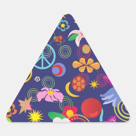 Boho floral dreieckiger aufkleber (Vorderseite)