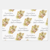Boho floral Dried Palm Add Names Wedding Geschenkpapier Set (Vorderseite 3)