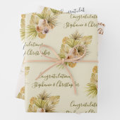 Boho floral Dried Palm Add Names Wedding Geschenkpapier Set (Beispiel)